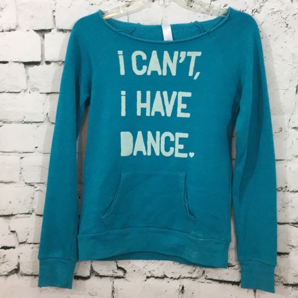 Ragged neck cute dance sweatshirt